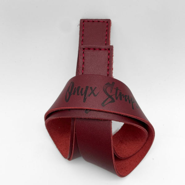 Onyx Straps Cherry Bomb Leather Lifting Straps