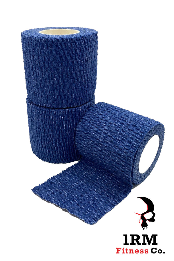 1 RM Fitness Co.  Weightlifting Hook Grip Thumb Tape - BLUE - 3 Pack (1.5" by 14')