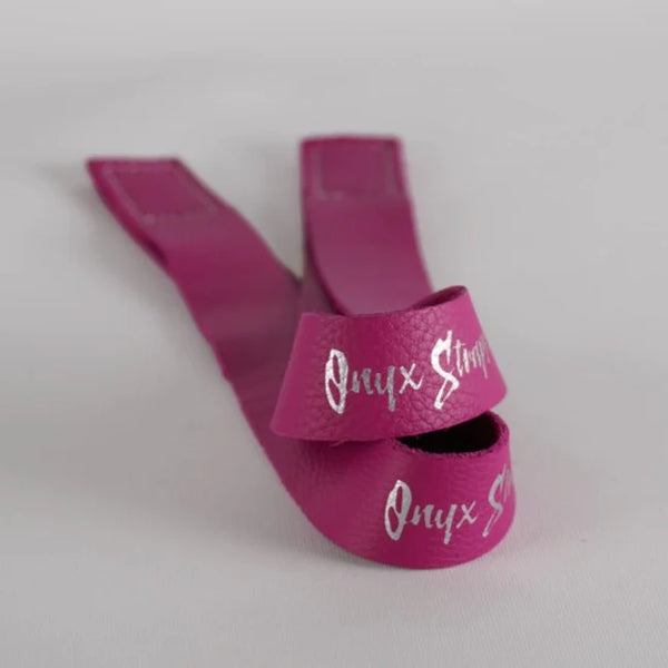 Onyx Straps Candy Pink Leather Lifting Straps